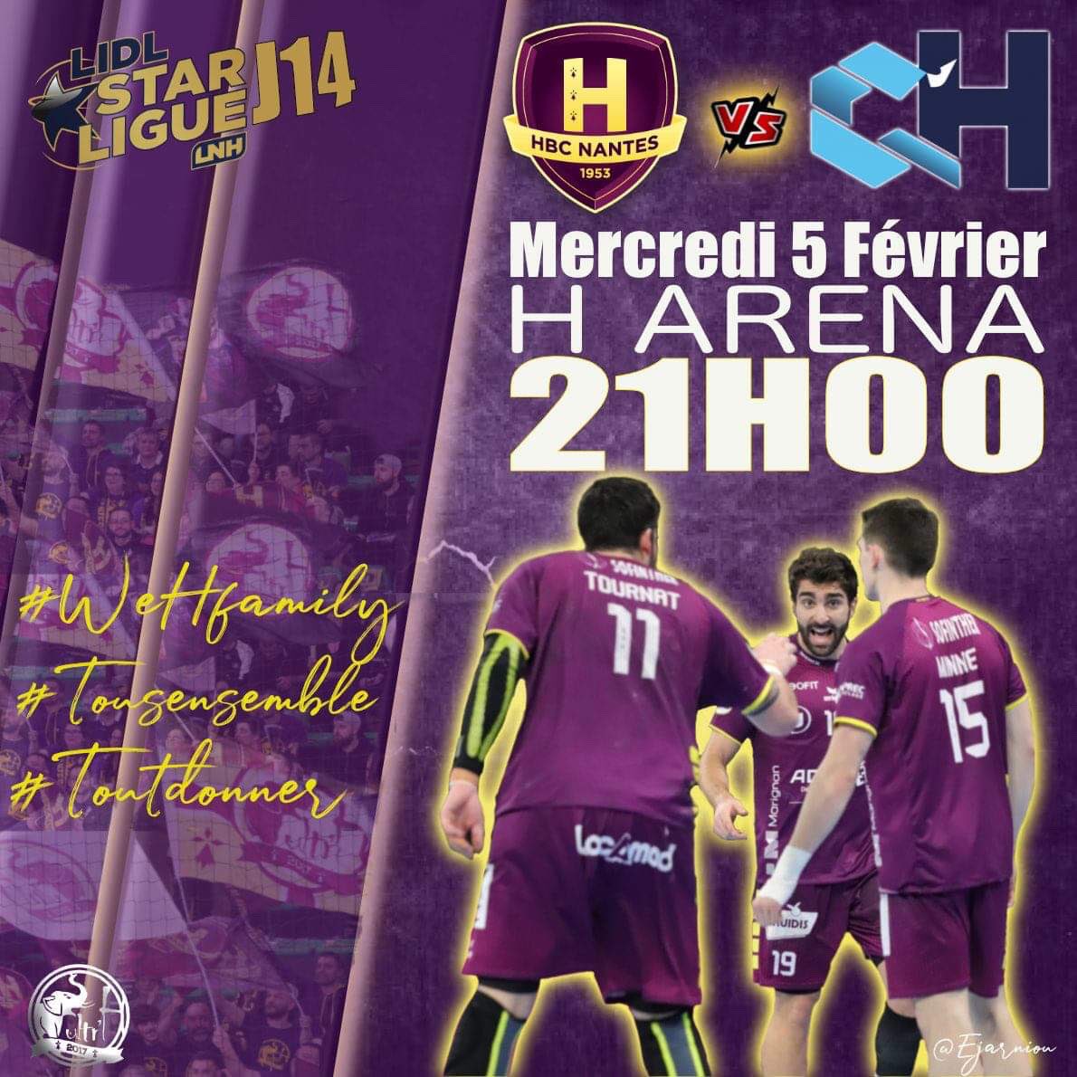 ultrhnantes's tweet photo. 🚨 Jour de match 🚨
Reprise de la @LidlStarligue , le HBC Nantes joue sa journée 14 contre Chartres à la @HArenaNantes .
Objectif victoire et 2 points de plus pour rester 2ème du championnat.
#ultrh #objectifLDC https://t.co/DAFlSwxkn6