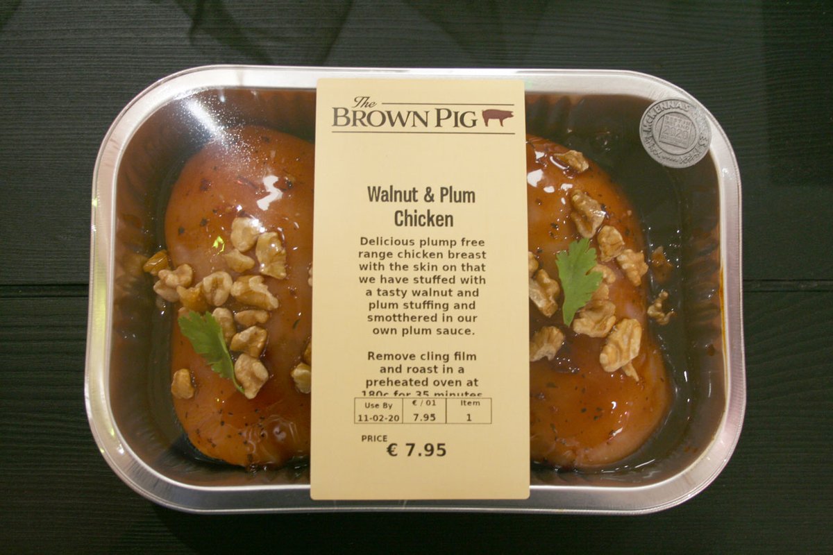 Walnut &amp; Plum Chicken
Made here, ready for you to put in the oven. 

thebrownpig.ie/the-butchers-m…
#butcher #chicken #Terenure