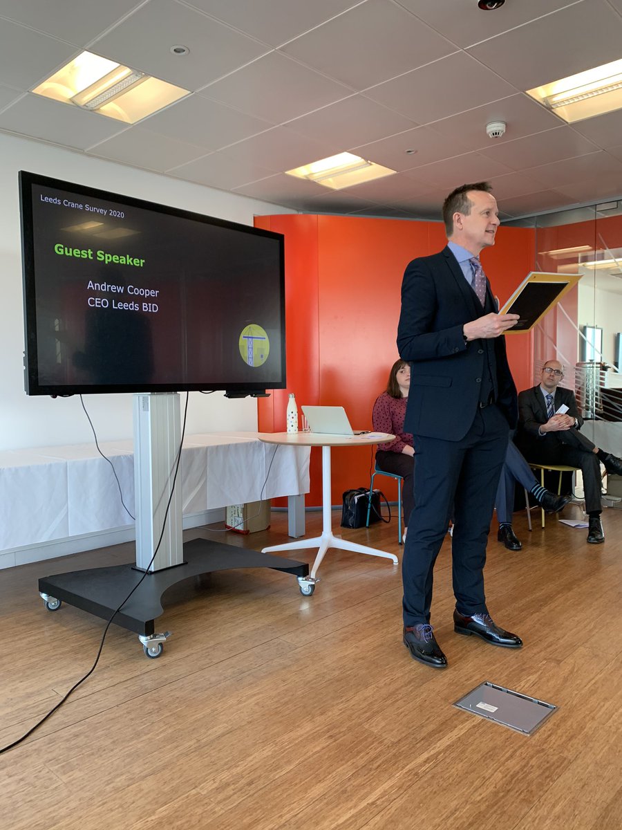 HBPR's tweet photo. Andrew Cooper, CEO of Leeds Bid, thinks it’s great the water is now in the heart of the city due to the south bank development #leeds #cranesurvey #deloitteyne #leedsbid #realestate https://t.co/T5MtW5D2fB