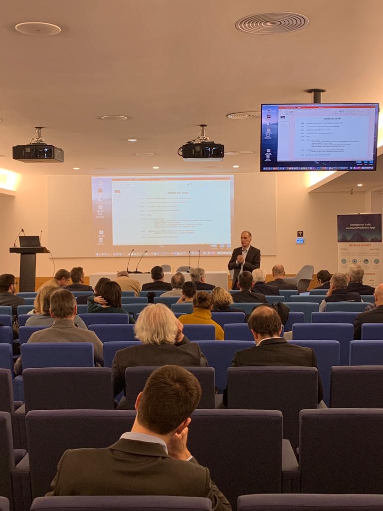 dumont_texier's tweet photo. [#CES2020] 
Matinale de restitution pour le collectif de Mission CES @xavierdalloz chez @PrevisionIO. C'est une matinée riche en présentations #innovantes et autour de la technologie de pointe. Nous sommes fiers d'accueillir ce matin dans nos locaux ! #MachineLearning #IA https://t.co/B7IhY6lWUi
