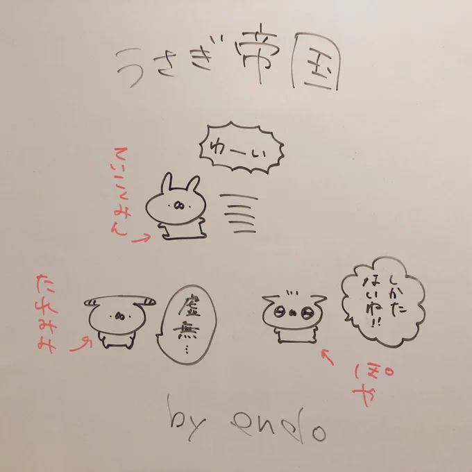 なにげないホワイトボードの落書きが、それぞれのキャラクター性をよく現していると、作者の中で話題です 