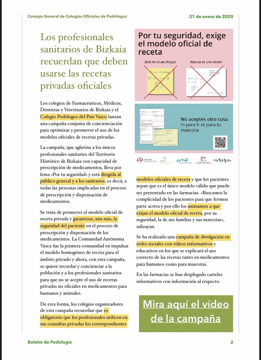 ICOPCV's tweet photo. ℹ️ Aquí os dejamos el Boletín informativo nº56 del Consejo General de Colegios Oficiales de Podólogos por si lo queréis consultar 😉
•••
#cgcop
#boletínpodología https://t.co/P6M1l9oRt9