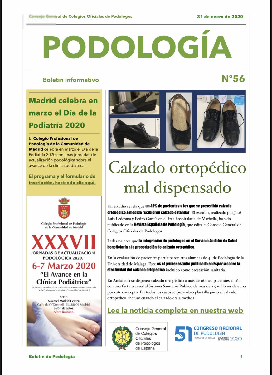 ICOPCV's tweet photo. ℹ️ Aquí os dejamos el Boletín informativo nº56 del Consejo General de Colegios Oficiales de Podólogos por si lo queréis consultar 😉
•••
#cgcop
#boletínpodología https://t.co/P6M1l9oRt9