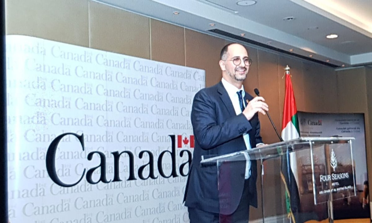 CBC_abudhabi's tweet photo. CBC Board Directors at the Embassy of Canada Reception hosted by H.E. Marcy Grossman, Ambassador of Canada to the UAE to extend a warm welcome to Ms. Sandra McCardell, Director General of the Middle East, Global Affairs Canada and visiting Canadian Ambassadors from the Region. https://t.co/4p0KzmK0ww