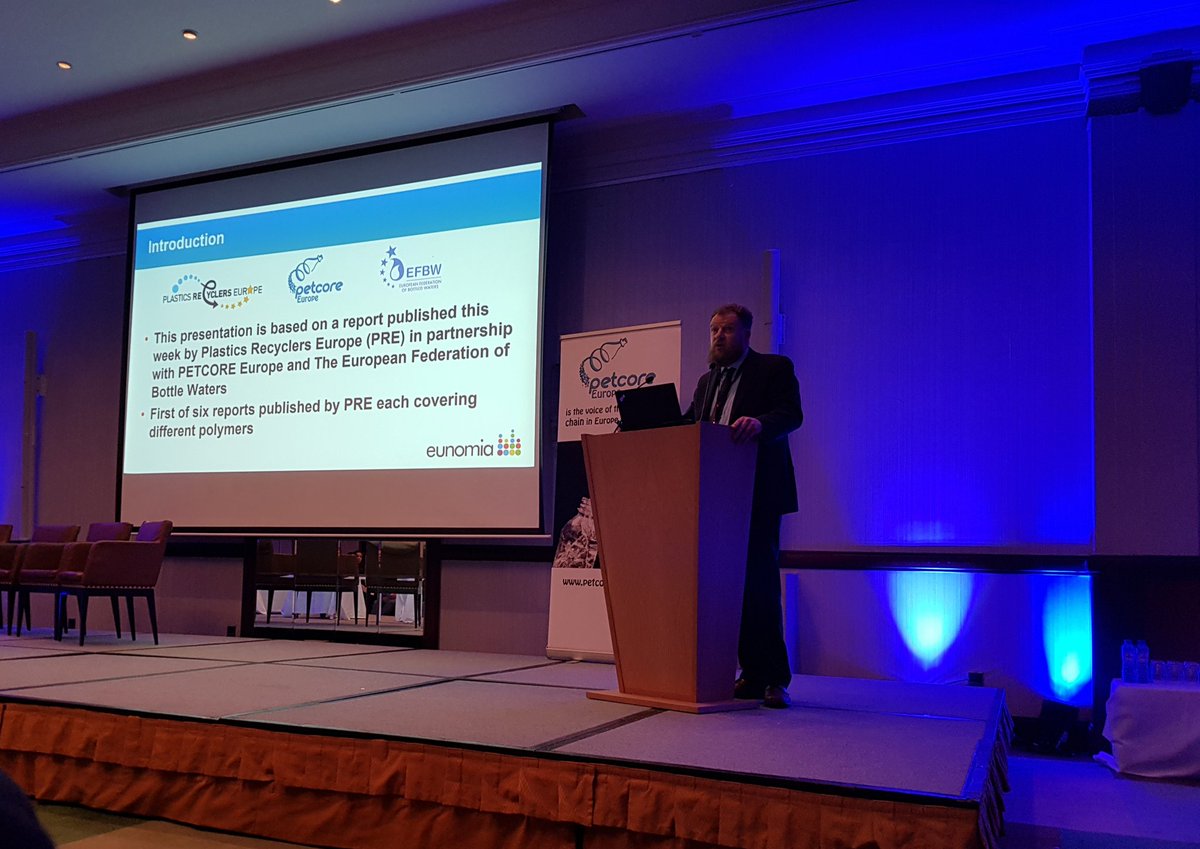 interplas_news's tweet photo. Andy Grant of @Eunomia_RandC opens day one of the @petcoreeurope annual conference, sharing data from the recycling and collection rates from the past year
#allaboutpet #recycling #plastics https://t.co/GJs9pJlGA7