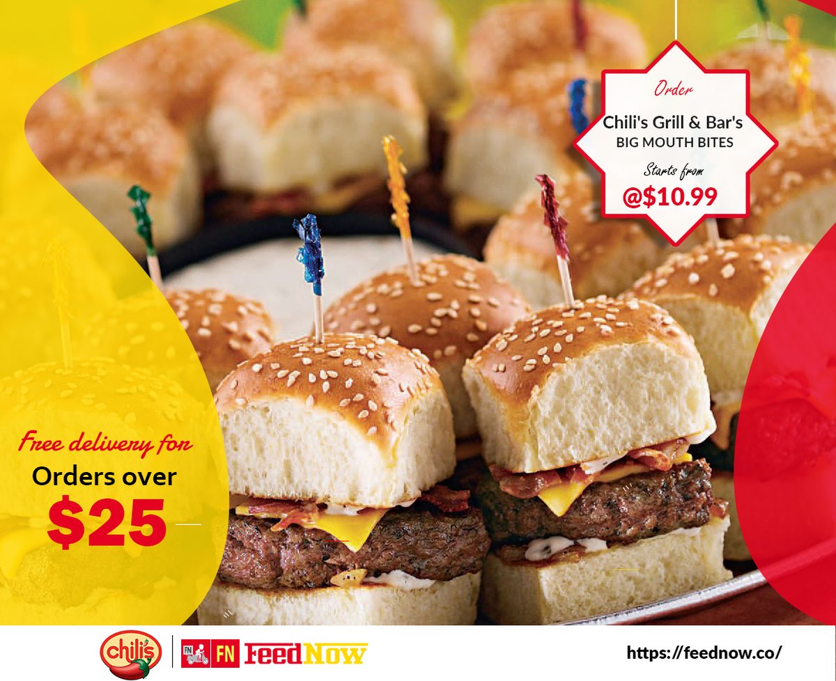 FeedNow1's tweet photo. Order Chili's Grill &amp; Bar's Big Mouth Bites Starts from $10.99 and get it delivered to your home
𝐎𝐫𝐝𝐞𝐫 𝐍𝐨𝐰- https://t.co/aP7oUH0iPK
#feednow #food #Chiligrillbar #cedarapids #fooddelivery #deliveryservice #hot #Iowastate #Iowa #foodie #BigMouthBites #Bites #free #Delivery https://t.co/5p6UW6VR1a