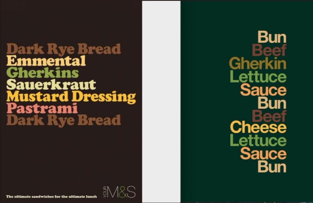 ChristianAasber's tweet photo. @1FightingIrish Don't forget the 2013 M&amp;S ad. Also it might just be me noticing, but they forgot onions on the big mac poster, and gherkin should be plural since there are two in. https://t.co/2UF97pFWTF