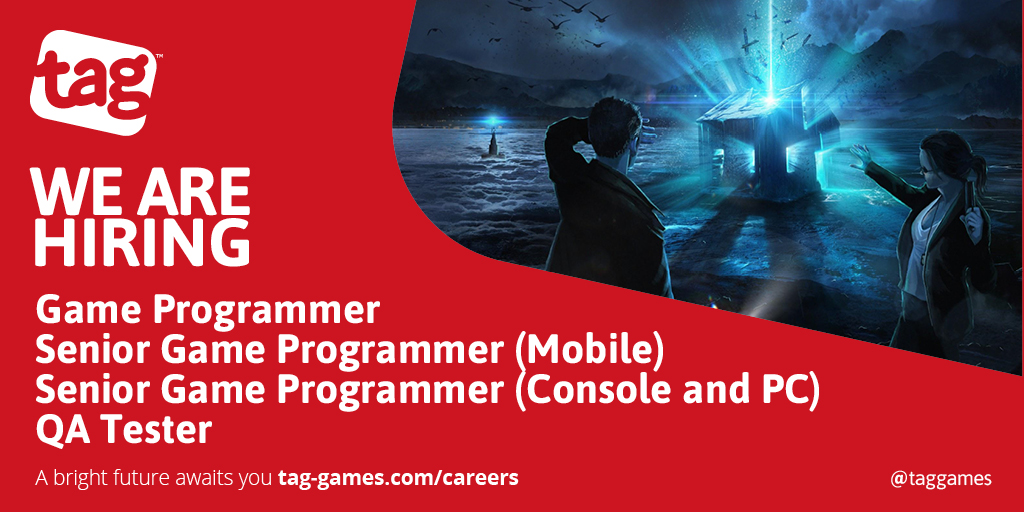 🔈 JOB ALERT! 

Are you a talented Game Programmer with experience in #mobilegame development? 

We are expanding our team at our #Dundee HQ and would love to hear from you! 

taggames.bamboohr.com/jobs/view.php?… 

#gamedev #jobsingames #programmingjobs <a href="/NOVA_northeast/">NOVANorthEast</a> <a href="/weareproto/">PROTO</a>