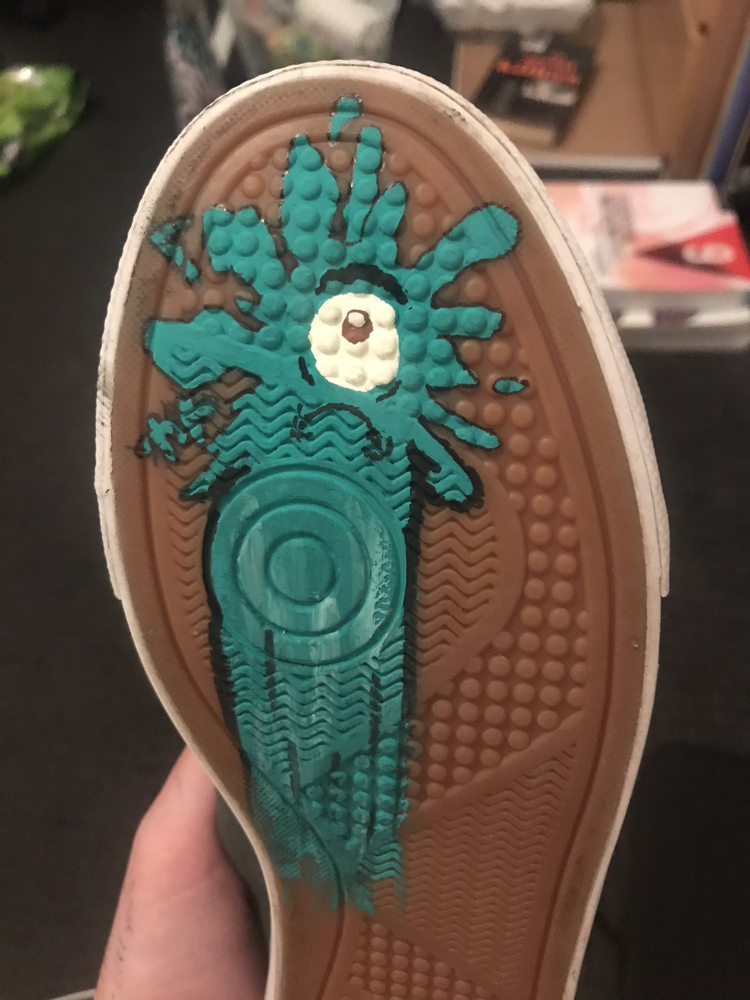 Clover 135 on X Painted Plankton on the bottom of my shoe. https t xetTymmAHv X