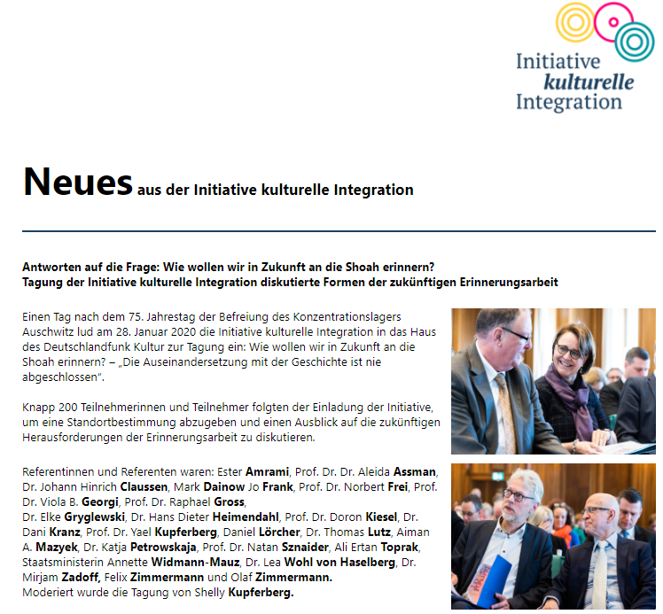 iki_integration's tweet photo. #Neues aus der Initiative #kulturelleIntegration: Tagung #Erinnerungskultur: Antworten auf die Frage, wie wir in Zukunft an die #Shoah erinnern wollen?, #g3methode: Train-the-Trainer-Workshops @SGenshagen, #ProjektderWoche, @alicanglobal im Interview uvm➡️ https://t.co/6n4Su87OAz https://t.co/DclFyosked
