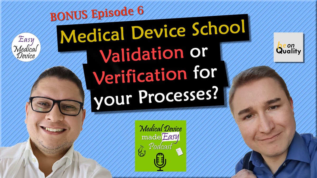 EasyMedDevice's tweet image. Verification or Validation....? Let me tell you - mailchi.mp/cc3ae97bc260/v…
#medicaldevice #easymedicaldevice #processvalidation 
by @easymeddevice @elazzouzim
