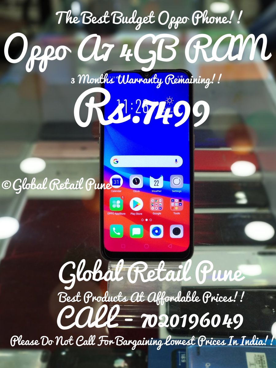 Oppo A7 4GB RAM : The Best Budget Oppo Phone Currently!! 😍❤️😊

#oppoa7 #oppoa71 #oppoa7case #oppoa72018 #oppo #oppofans #oppofamily #oppoindia #oppo_india #oppomobile #pune #punekar #globalretailpune #buybackmart #mobile #mobiles #mobilephones #usedmobiles #oldmobiles