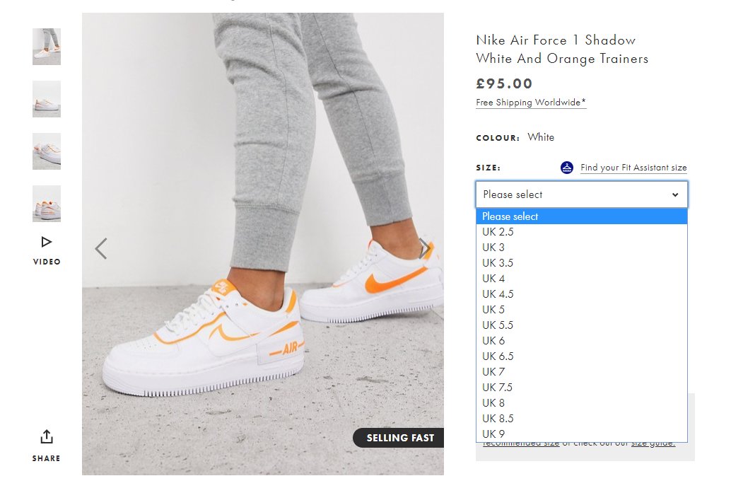 nike air force 1 shadow size 7