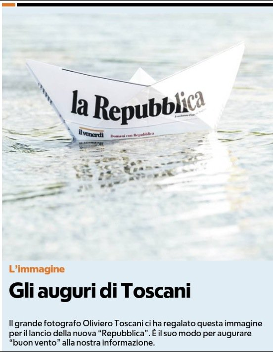 elianto63's tweet photo. Guardate @repubblica #repubblica com'è #pappaeciccia con quell'infame individuo che risponde al nome di Oliviero #Toscani... Leggete che #leccatadiculo gli fanno per la fotina... E fa sorridere il bannerino di @carloverdelli #verdelli dove chiede ai lettori di abbonarsi. https://t.co/Fj16xDhZex