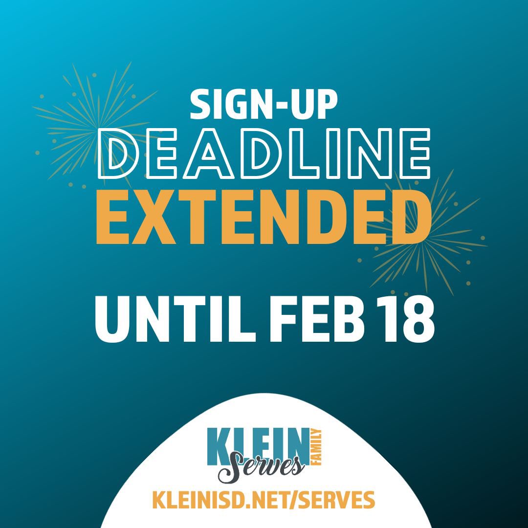 It’s still not too late to sign up for the first ever district wide day of service in <a href="/KleinISD/">Klein ISD</a>