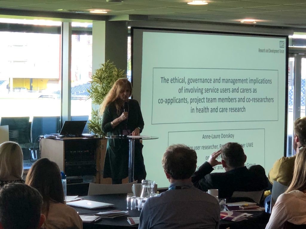 AWP_RD's tweet photo. @citizen689 Anne-Laure Donksoy telling us about involving #serviceusers & #carers in #research as co-applicants, project team members and co-researchers. #coproduction #ppi #involvement #ResearchMatters2020 #health #mentalhealth #care https://t.co/b1CyOiLfke