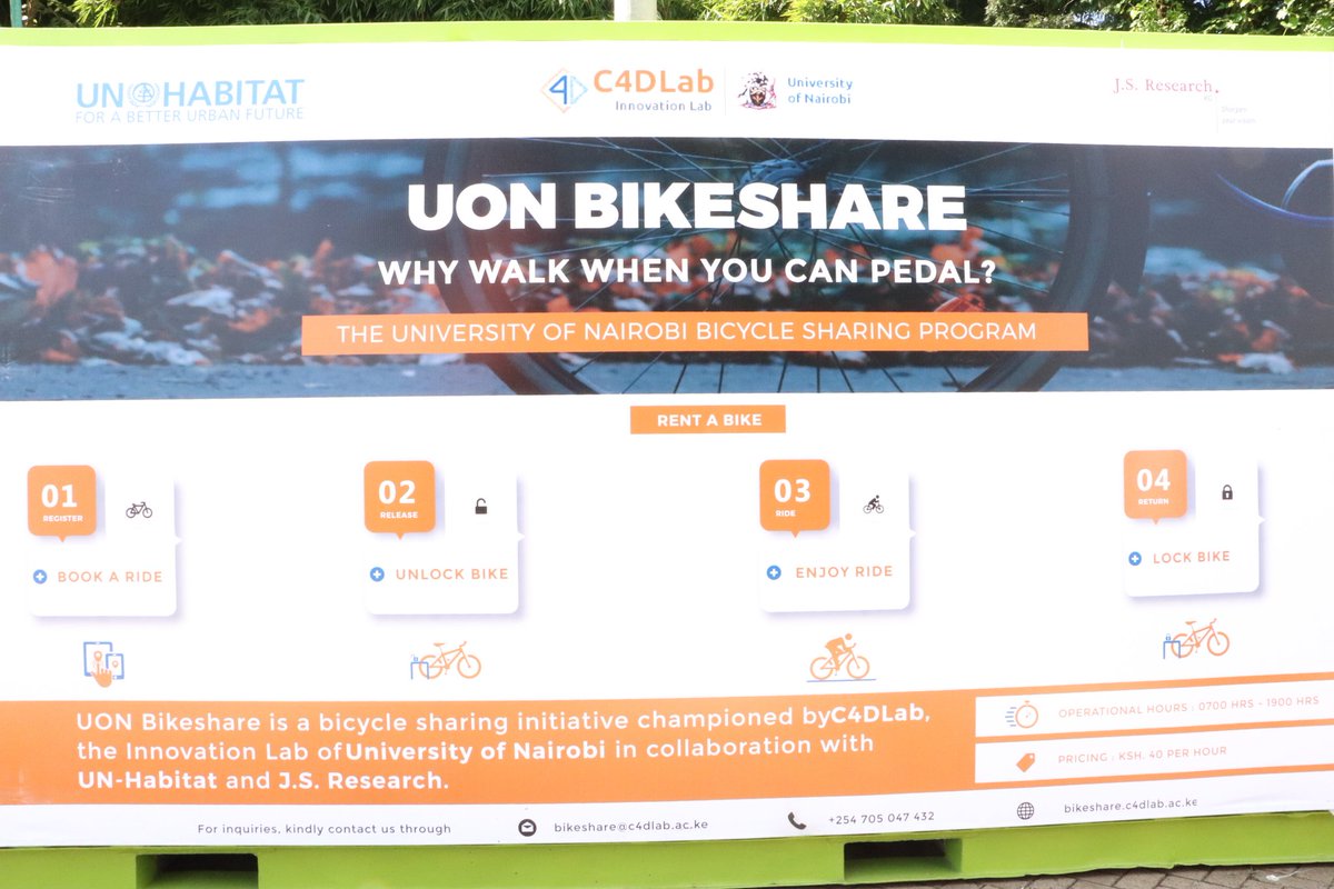C4DLab's tweet photo. We have some good news for all @uonbi students and staff!
#UoNBikeshare container 2 is here!
This will mark a new phase of the interesting #Bikesharing program at the University of Nairobi. https://t.co/oaP6xLdn04