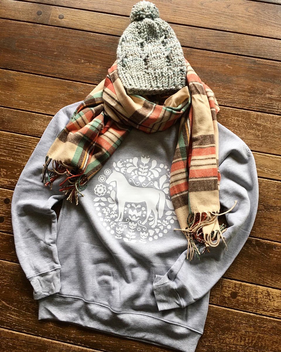 graycodesigns's tweet image. Sleet and snow are on the schedule today. Bundle up in the cozy NORDIC PONY pullover and grab one of our hand knit beanies if you brave the cold!
