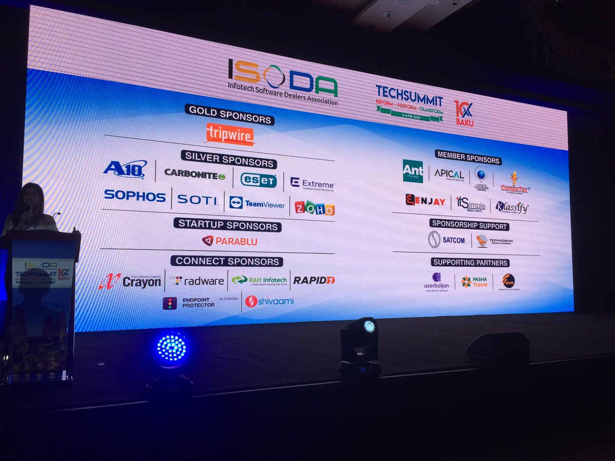 imevinod's tweet photo. #isodatsx sponsors @A10Networks @TripwireInc @SophosLabs @ESET @ExtremeNetworks @TeamViewer @zohosocial @ParabluInc @radware @cososys @shivaami @rapid7 @ashokkumarrah @isodaindia @manasisaha @jeeves_m https://t.co/tPrEwTqtXP