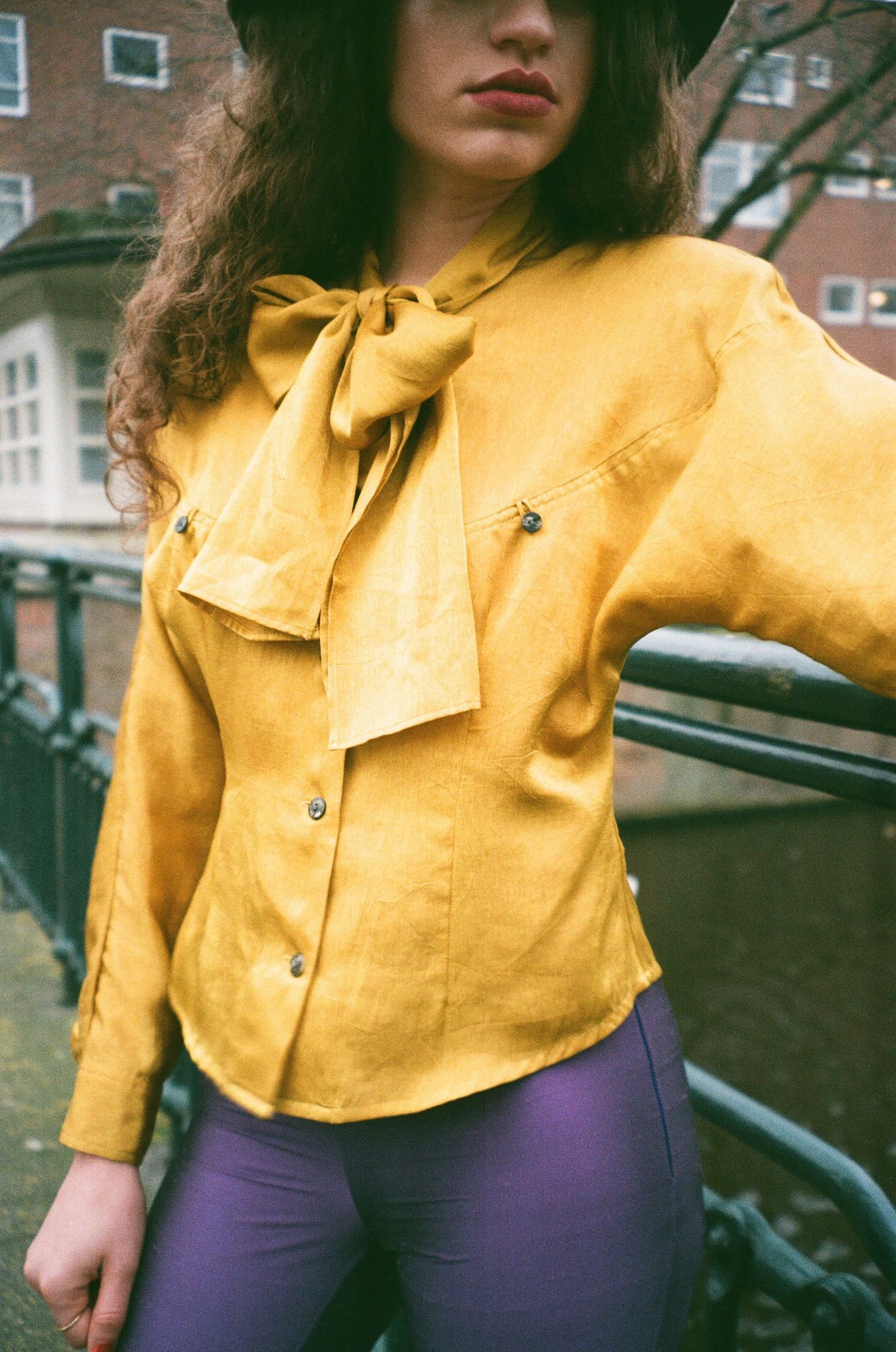 Tortoise Belt Cigarette Pants - Neon Yellow - Pomelo Fashion