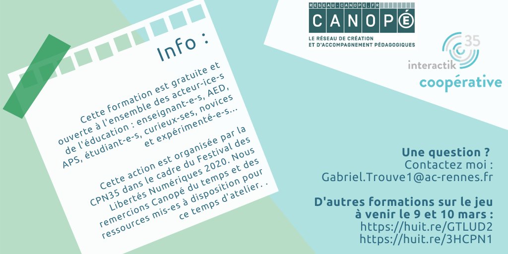 gabriel_trouve's tweet image. [Rappel] 🗓️Le #jeu pour #apprendre et #accompagner vers des #usages #numériques #responsables : le 13 #février à la @cpn35 du @BrequignyLycee en B04... et c&apos;est gratuit ! Une session le matin et une autre l&apos;après-midi. 📝Info et inscription ici : huit.re/GTMED1