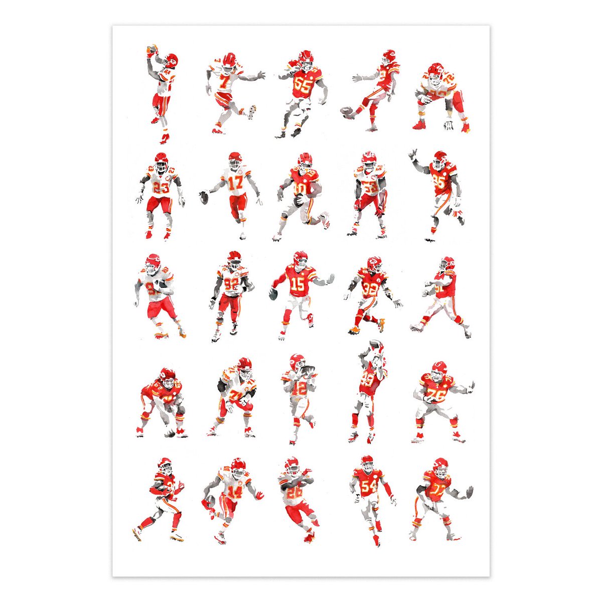 GavinSnider's tweet photo. I hear there’s a parade in Kansas City today. To celebrate the Chiefs first Super Bowl victory in 50 years, I’ve got a new print up at https://t.co/OLGsGhYAre. It’s part of a limited run of 200, each one signed and numbered. #DrawKC #KCMO #chiefs #chiefskingdom #kansascity https://t.co/qw0Xzqr7wM