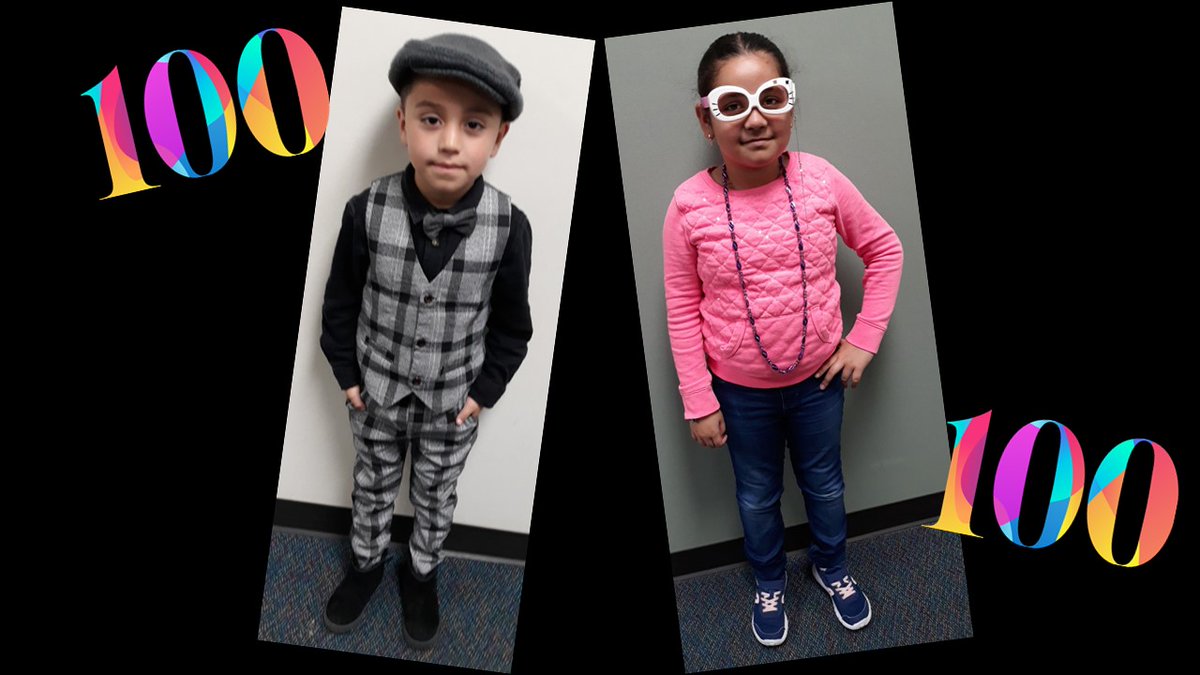 EmeryLibrary's tweet image. Today is the 100th Day of school and we are dressing for the part! We are going to have some very dapper centenarians in the future. 🙂