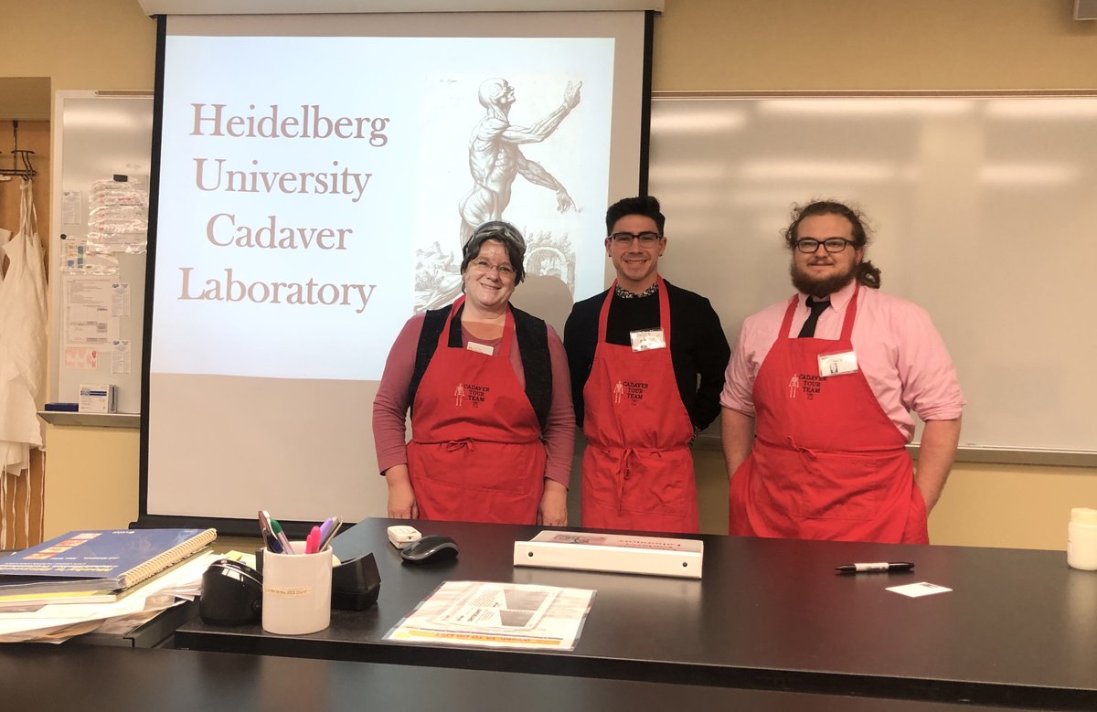 BergAthletics's tweet photo. Upon invitation from Dr. Pam Faber, many of our coaches took an opportunity to tour the @HeidelbergU Cadaver Laboratory today.  

The Cadaver Lab, the Longaker Animal Lab and the Brancheau Exercise Science Lab provide vital hands-on experience for our undergraduate students. https://t.co/VHuv6pOvF9