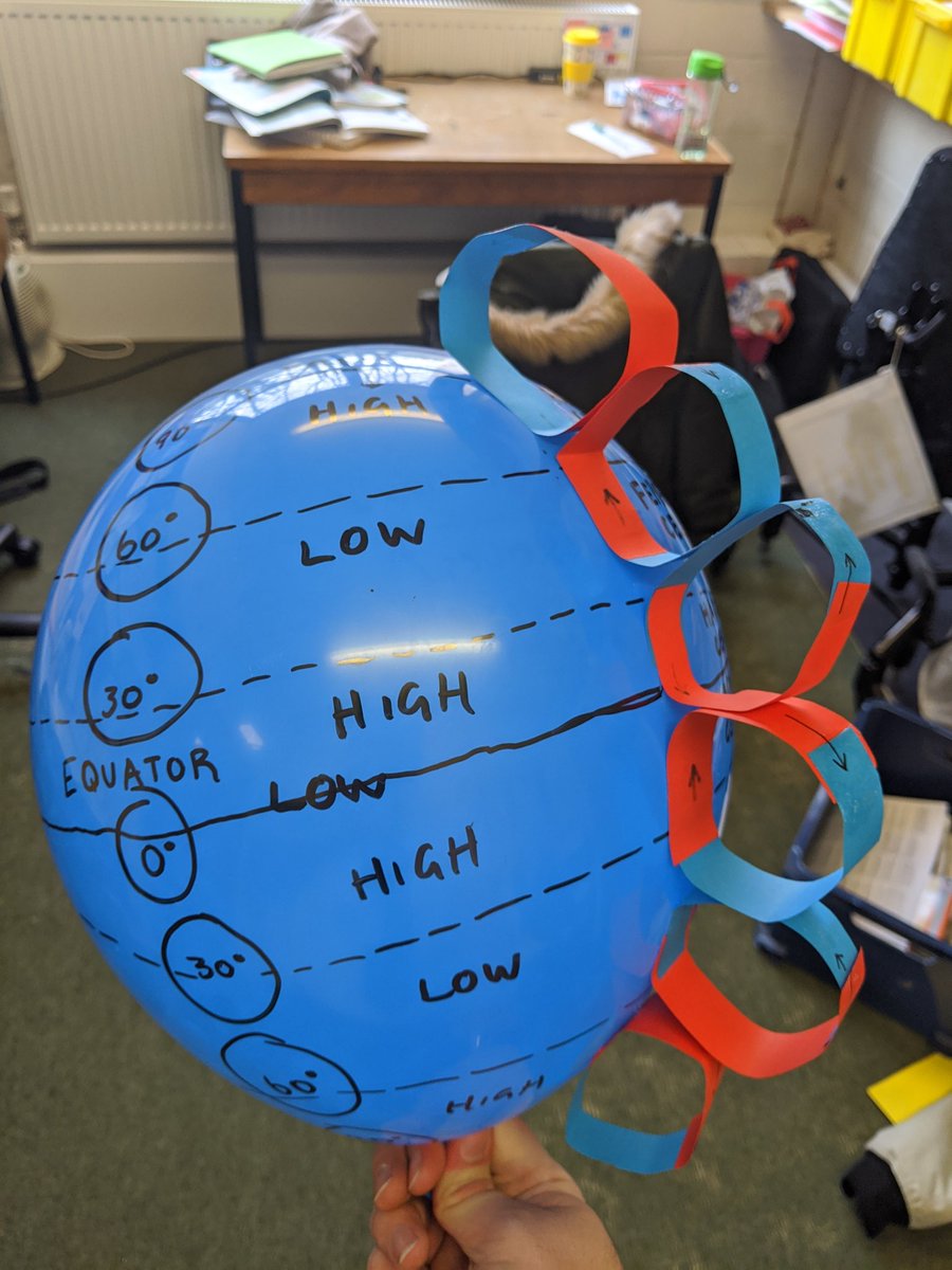 GeographyCds's tweet image. The balloon models are back for atmospheric air circulation and surface winds. Year 10 did a great job today #choosegeography #toocoolforschool #geographymatters #geography @RGS_IBGschools @RGS_IBG @pixlclub @The_GA