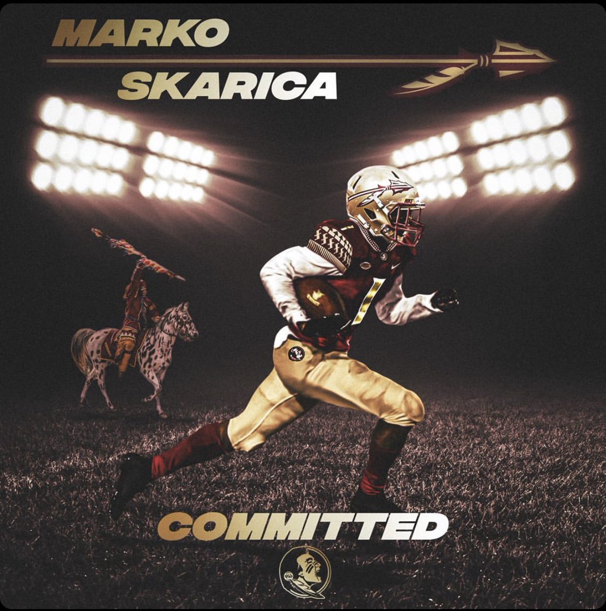 Committed to staying home to be a Seminole, <a href="/MarkoSkarica11/">Marko Skarica™️</a> (WR) Lincoln High School. #Tribe20🍢#NoleFamily