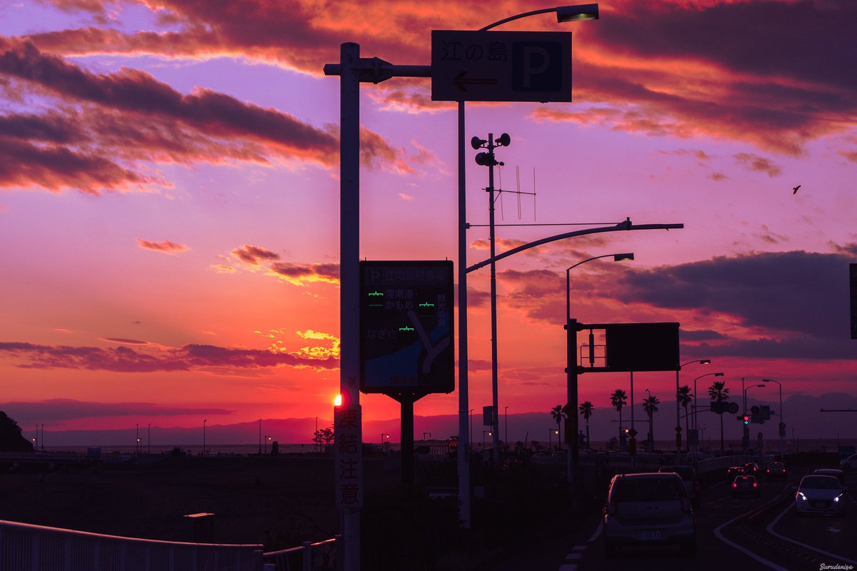 Pastel Japan photography of Enoshima and Mount Fuji, taken from Kamakura by surudenise (surudenise.com)