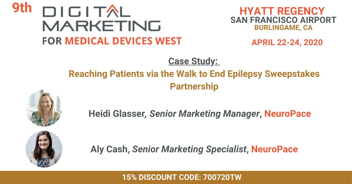 ExLMedDevices's tweet photo. New on the 2020 DMMD West Agenda:
'NeuroPace Case Study: Reaching Patients via the Walk to End Epilepsy Sweepstakes Partnership'
Learn more about this session: https://t.co/Lsjbmx0pEn #DigDevices https://t.co/xo2FkE88T1
