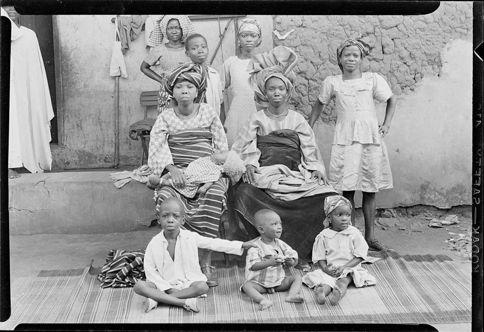 Mrs. Idiagbon's family, Ijebu Ode - 1950sJustine Cordwell Collection, Melville J. Herskovits Library of African Studies of Northwestern University