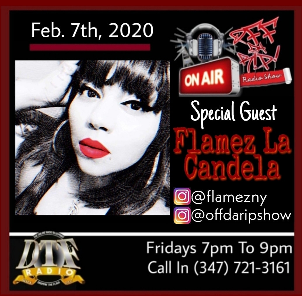Pyro713's tweet image. This Friday February, 7th. 2020 @FlamezNy will be in the building from 7pm to 9pm on The @OffDaRipShow with @Pyro713 @shmokey33 @DjDroop &amp;amp; @HotWaterz Download the @dtfradio app to tune in. #DTFRadio #TheOnlineRadioBlueprint #MaskOffFridays #OffDaRipShow
