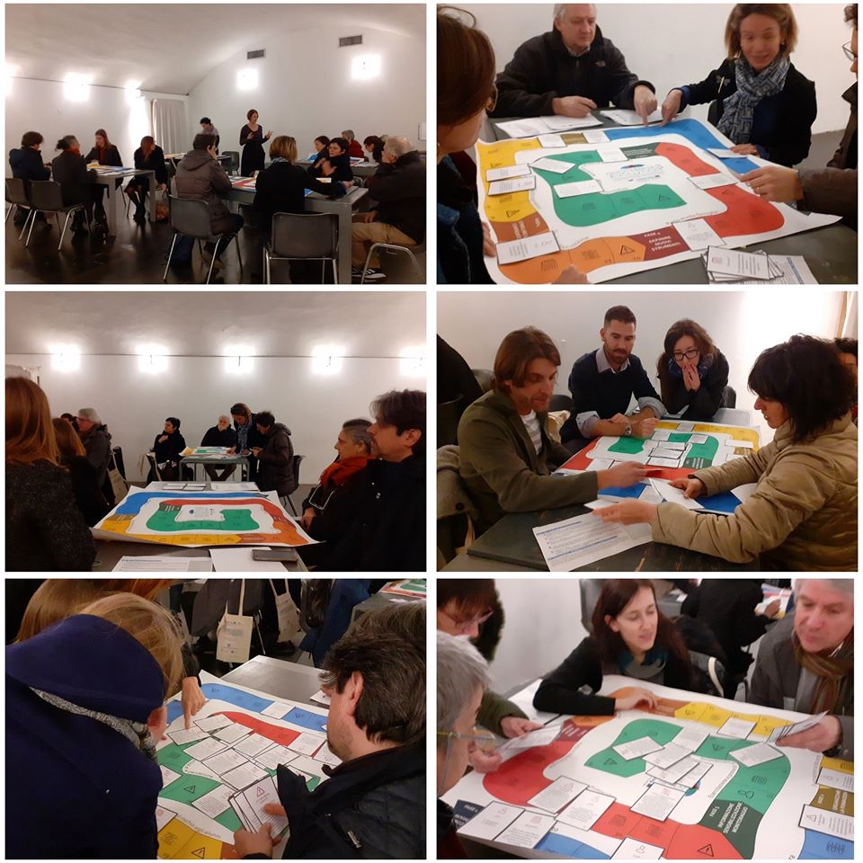sociolab_tweet's tweet photo. A #Genova dopo 3 anni di sperimentazione e ricerca i risultati di #Proterina3Èvolution: scatti del gioco "A #scuola di #partecipazione: il toolkit per la pianificazione di #emergenza nelle scuole" e lo #zainetto dell'#allerta, frutto del #codesign con genitori e insegnanti. https://t.co/A6lKNdIXo7