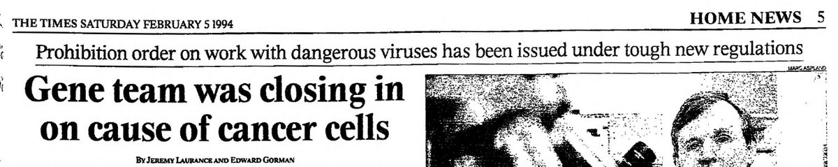 2a. 1994 Let's create a virus in a laboratory that causes cancer...