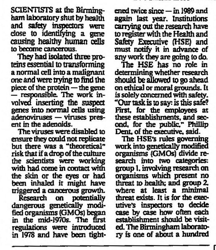 2b. So it was shut down by safety concerns ...