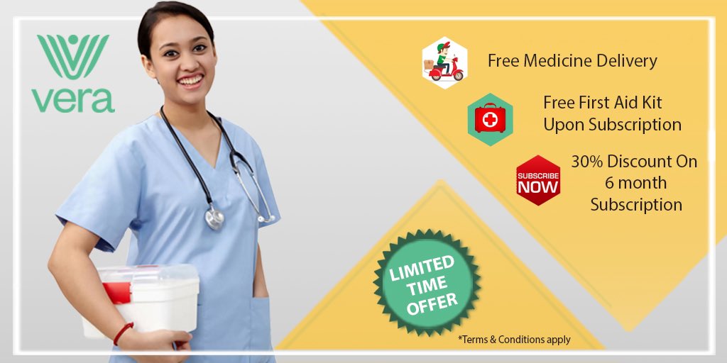 Hello people! Presenting launch offer on VERA Medicines. Where you can always rely on free shipping! Subscribe: Bit.ly/verasignup & stand to avail a free first aid kit along with 30% discount on a 6 month subscription. Order now before the time runs out!