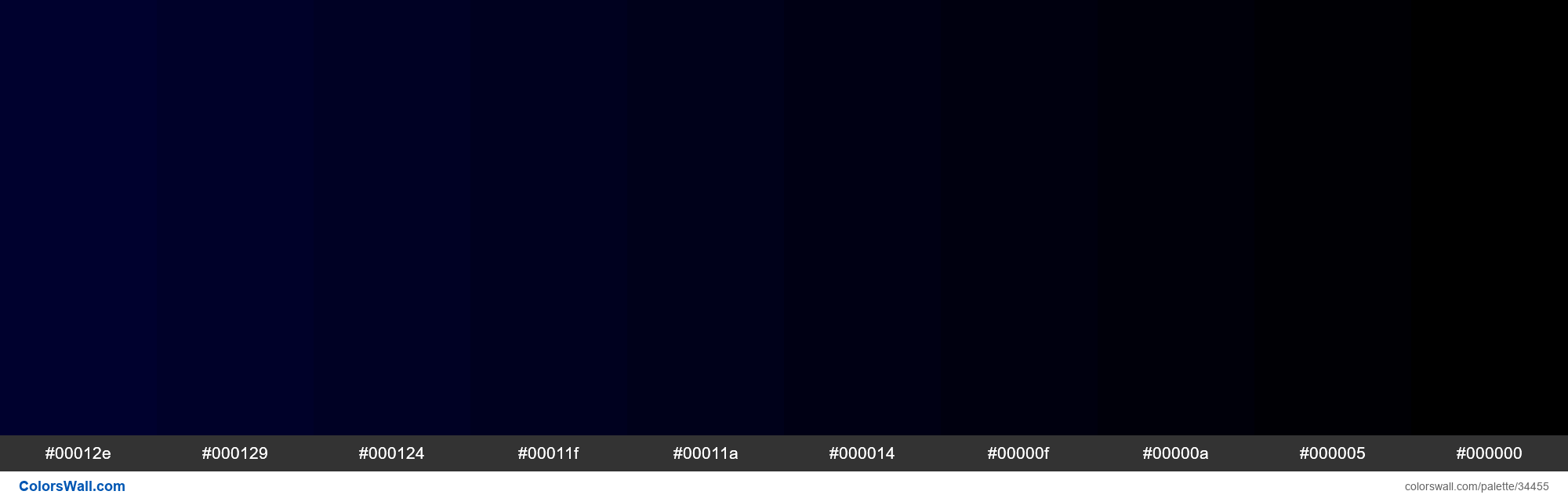 colorswall on X: Shades of New Midnight Blue color #00009C hex