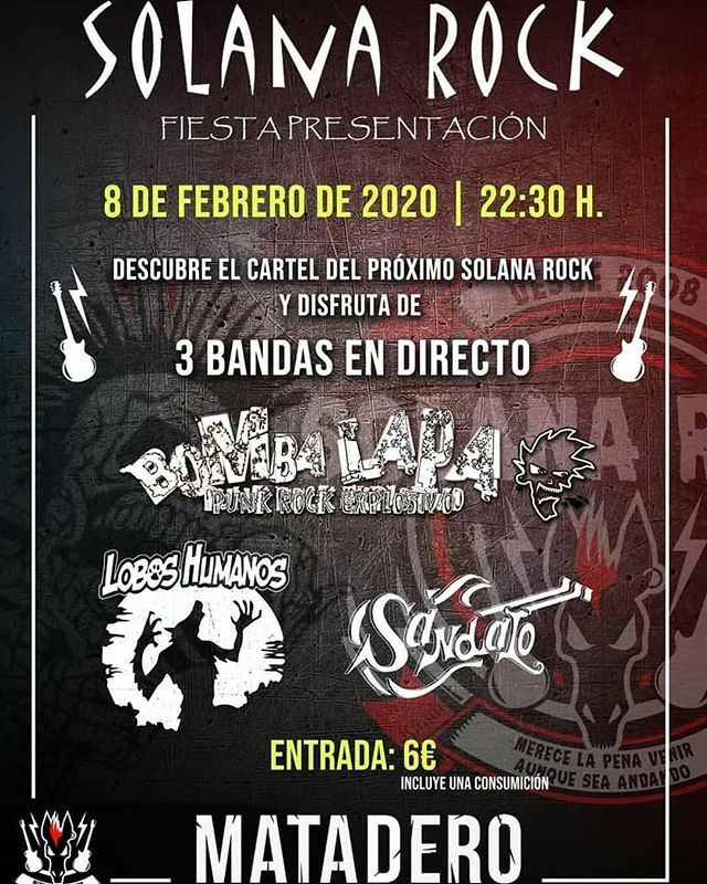 📍 Ayora, València
📆 8 de Febrer!
🕐 22:30h
💸 6€

Mencioneu en comentaris a les amigues que cregueu que els interessa el concert!
.
.
.
#solanarock
#llibertatdexpressió 
#antifeixisme
#concertspv
#concertsvalència ift.tt/2OsoyBM