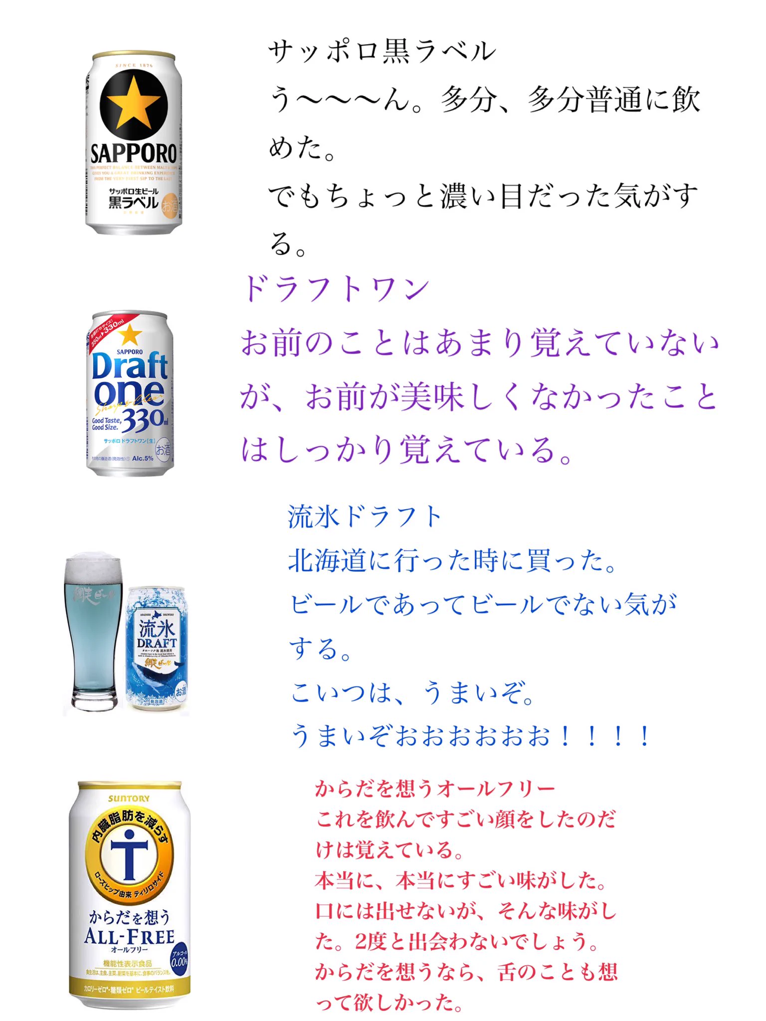 ビールが苦手な人も参考になる？個人的ビールのレビューまとめ！