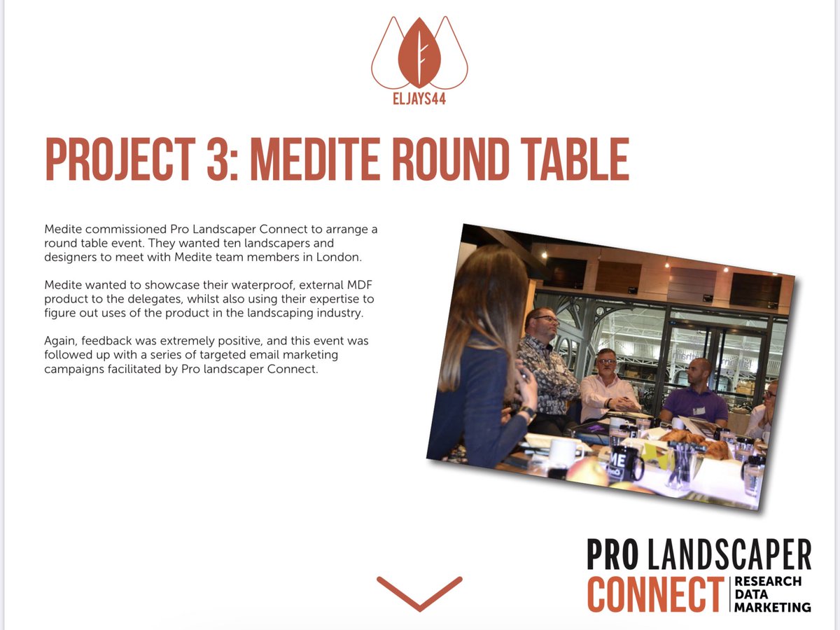 PLConnectUK's tweet photo. Today we’re showing you, probably, our most successful project to date. Medite commissioned Pro Landscaper Connect to organise a round table event for them to showcase their products to industry leading professional. https://t.co/y1bqttJtoT
