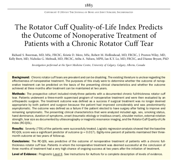 Eoin O Conaire Pa Twitter Shoulder Geeks Anyone Got A Printable Copy Of The Rc Qol I Can T Access The Supplemental Material In This Paper Also Wondering If Anyone Uses It In Clinical