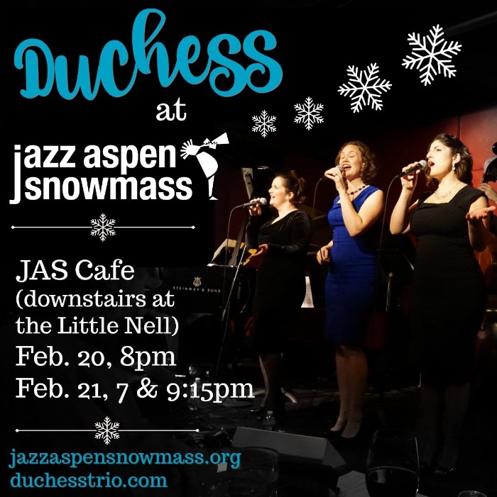 February News: 2/12 with Nadje Noordhuis at 55 Bar * 2/16 with Gene Bertoncini at 92Y * Duchess in Aspen 2/20-21 - mailchi.mp/0267324548c1/f…