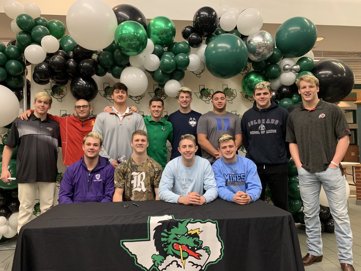 coachrdodge's tweet photo. This is what it’s all about!!!! 13 guys going on to play College Football and more to come! They leave this program better than it was! Proud of every single one of them! #NoFear #TraditionProtected ⁦@CarrollDragonFB⁩ ⁦@CABCSLC⁩ ⁦@SLCAthletics⁩ https://t.co/bvGazd84bT