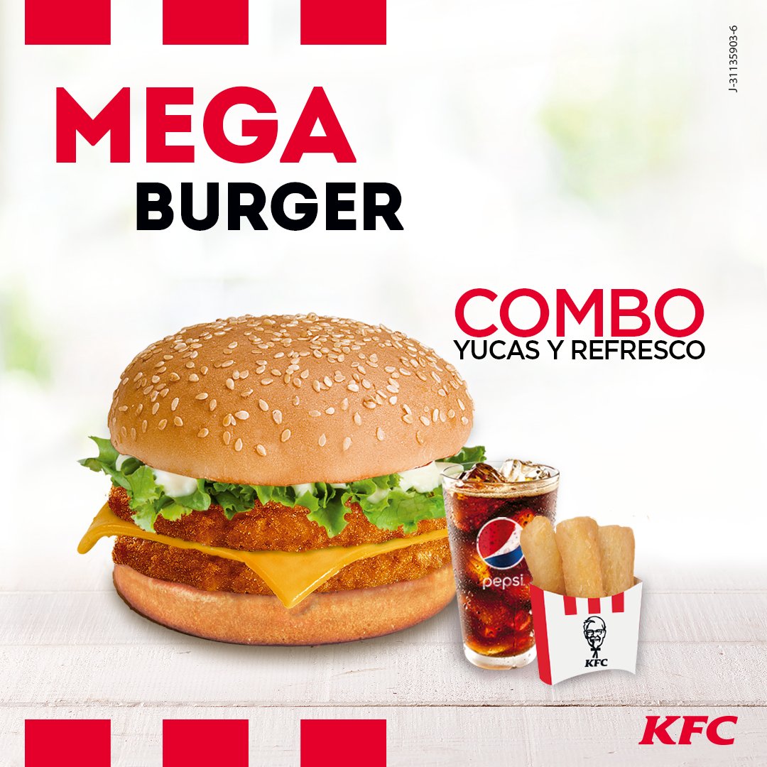 KFC_VZLA's tweet photo. Nuestra #MegaBurger es irresistible, ¡ven a comprobarlo! 🤤🤤 https://t.co/V4IgP58SsV