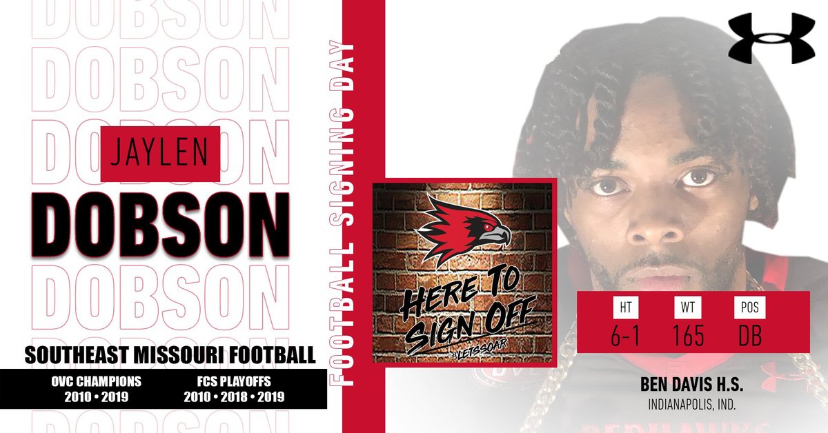 SEMOfootball's tweet photo. Welcome to Southeast Missouri 
JAYLEN DOBSON, DB, 6-1, 165, Indianapolis, Ind. / Ben Davis H.S.
~ Jaylen is the younger brother of SEMO cornerback Jontae Dobson. https://t.co/IcSSq8B79Y