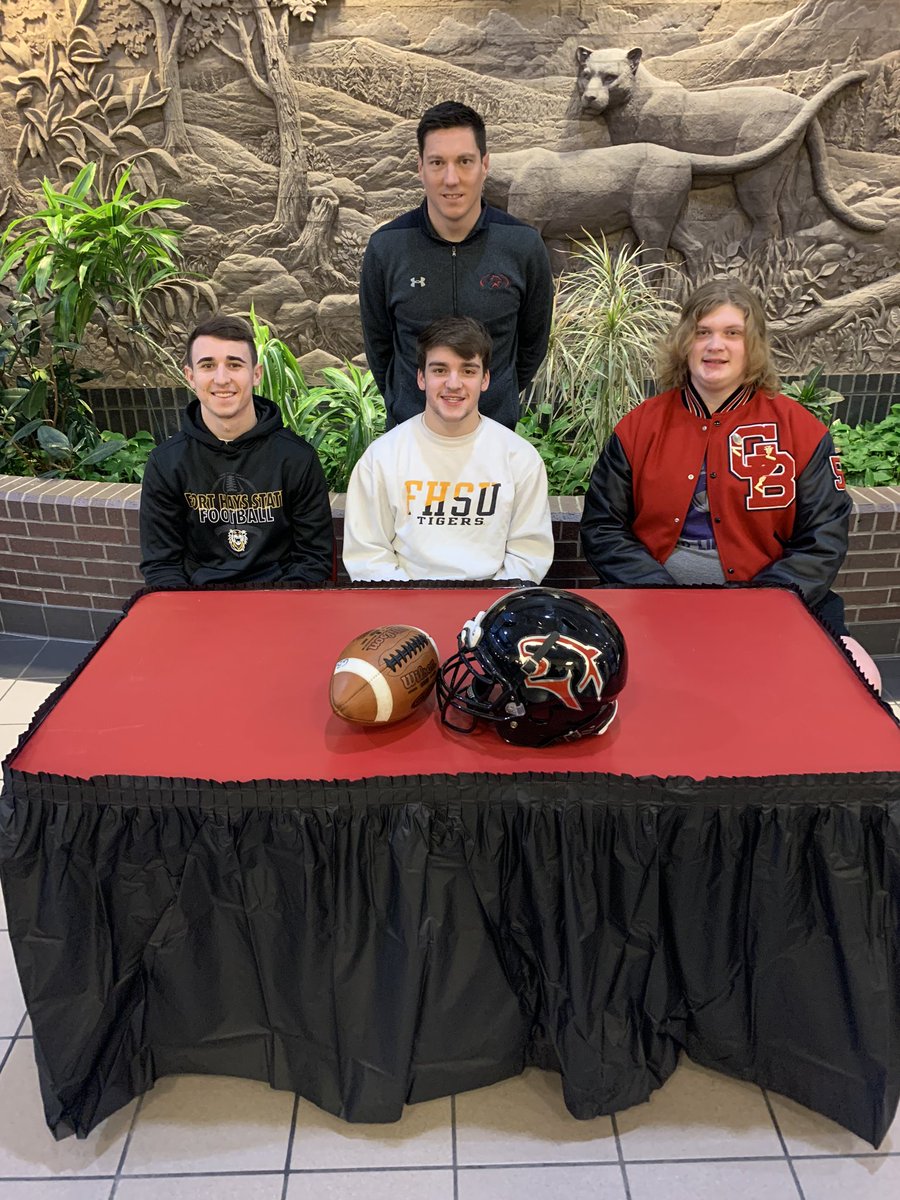 Great Bend HS Athletics (@gbhs_athletics) on Twitter photo SIGNING DAY! Congrats Great Bend Football Players for signing on to continue their football careers at the next level! <a href="/alex_schremmer/">Alex Schremmer</a> <a href="/daltyjmiller32/">Dalton Miller</a> <a href="/Skillutt28/">Jeff Lutt</a> <a href="/Coach_EBeck/">Erin Beck</a> <a href="/Barrett_Lutt53/">Barrett Lutt</a> <a href="/davidmeter1/">David Meter</a> SIGNING DAY! Congrats Great Bend Football Players for signing on to continue their football careers at the next level! <a href="/alex_schremmer/">Alex Schremmer</a> <a href="/daltyjmiller32/">Dalton Miller</a> <a href="/Skillutt28/">Jeff Lutt</a> <a href="/Coach_EBeck/">Erin Beck</a> <a href="/Barrett_Lutt53/">Barrett Lutt</a> <a href="/davidmeter1/">David Meter</a>