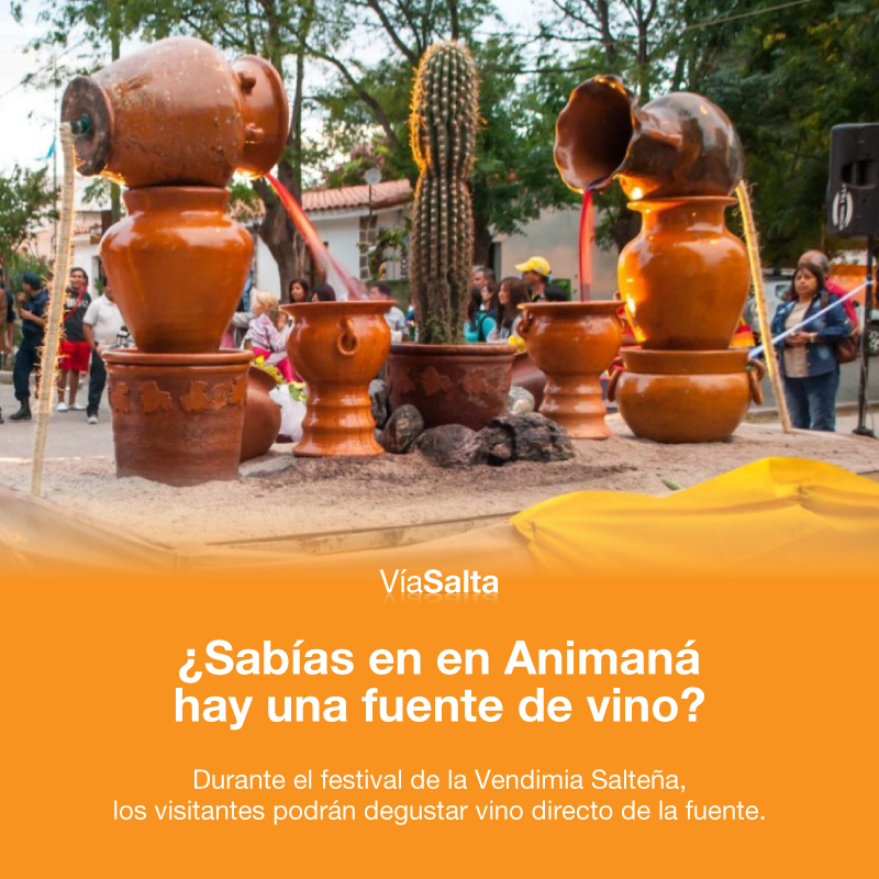 ViaSalta's tweet photo. Durante la Fiesta de la Vendimia Salteña, que tiene lugar en el pueblo vallisto de Animaná, ponen una fuente de vino de la cual los visitantes pueden disfrutar de forma gratuita el fruto de la vid. #Salta #Animana #VendimiaAnimana #VeranoenSalta https://t.co/TJZKIWSKwe
