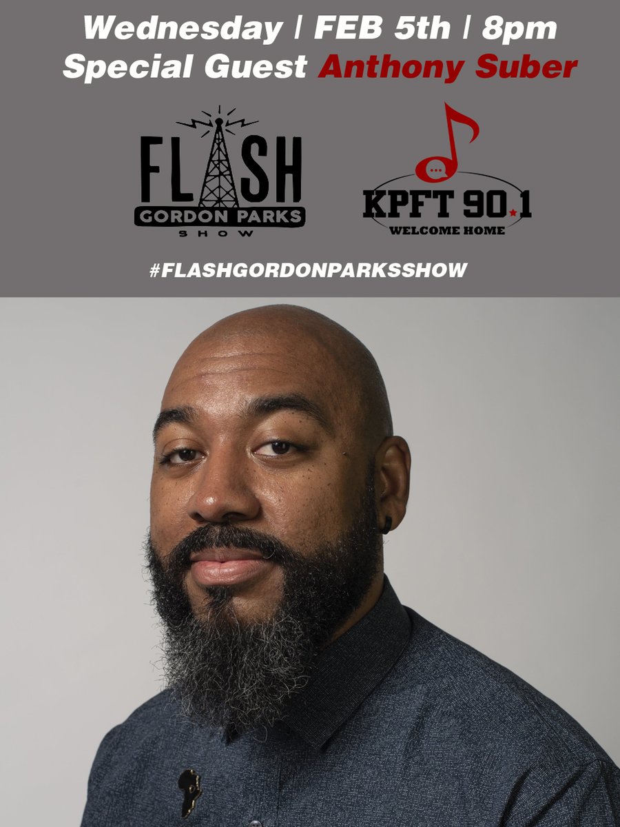 flashgparks's tweet photo. Tonite!!! The Flash Gordon Parks Show via 90.1 FM KPFT Houston w/ Special Guest Anthony J Suber @SuberArts (Artist/Houstonian) | 8pm | Tune In! #Houston #Politics #Culture #FGPShow https://t.co/eBqiQPbpEN